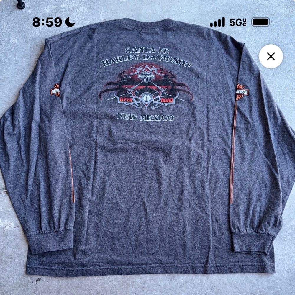 Harley-Davidson® Motorcycle Men's  Dark Gray Long Sleeve Tee  Sz 3XL